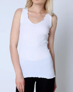 Mare Lingerie, Nuit|Top en Coton larges bretelles blanc