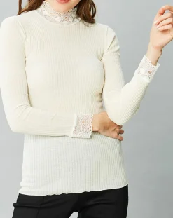 Mare Tops Et Blouses|Top en Laine mélangée ivoire