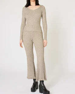 Manoush Tops Et Blouses|Top en maille Côte Lurex argenté