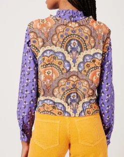 Manoush Tops Et Blouses|Top en maille Fall Torsade imprimé violet/multicolore