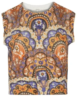 Manoush Tops Et Blouses|Top en maille Fall Torsade imprimé violet/multicolore