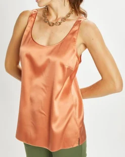 Lauren Vidal Tops Et Blouses|Top en Soie mélangée Essential épice