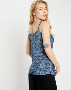 Lauren Vidal Tops Et Blouses|Top en Soie mélangée Naxos bleu