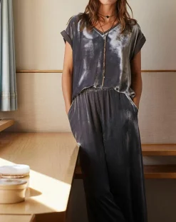 Lauren Vidal Tops Et Blouses|Top en Velours Basal gris