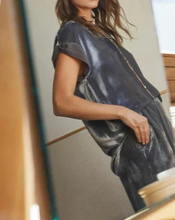 Lauren Vidal Tops Et Blouses|Top en Velours Basal gris