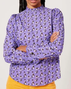 Manoush Tops Et Blouses|Top Fall Winter Mix imprimé violet