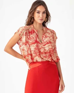 Bleu Blanc Rouge Tops Et Blouses|Top Isabella rouge