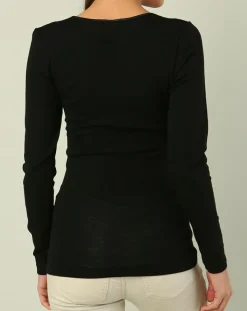 Mare Tops Et Blouses|Top Laine & Soie noir