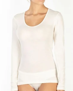 Mare Tops Et Blouses|Top manches longues Laine et Soie ivoire