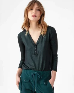 Indies Tops Et Blouses|Top Manches Longues Stella irise emeraude