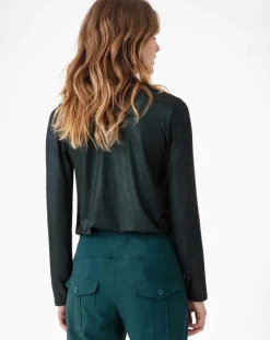 Indies Tops Et Blouses|Top Manches Longues Stella irise emeraude