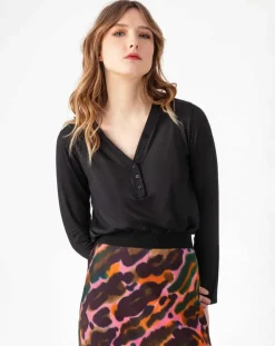 Indies Tops Et Blouses|Top Manches Longues Stella irise noir