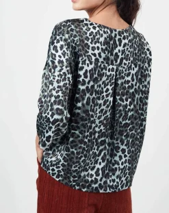 See u Soon Tops Et Blouses|Top Nectarine Léopard vert/noir