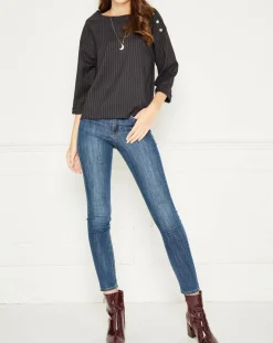 MKT Studio Tops Et Blouses|Top rayures & boutons Hania marine