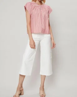 J.Crew Tops Et Blouses|Top Smocks à rayures rouge/blanc