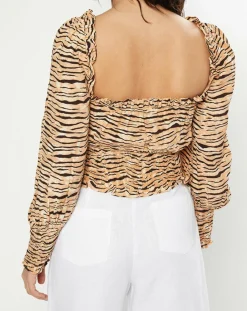 Faithfull the Brand Tops Et Blouses|Top Willow imprimé animal beige/marron