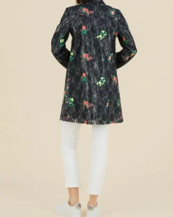 Manoush Manteaux|Trench broderies dentelle Rainy Day bleu marine