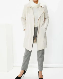 MaxMara Studio Manteaux|Trench Croisé Ceinture Scacco beige