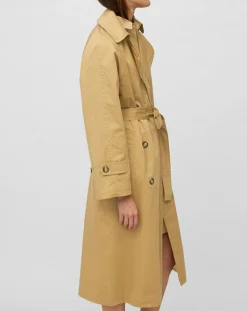 Marc O'Polo Manteaux|Trench long en Toile de coton mélangé beige
