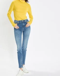 Marc O'Polo T-Shirts|T-Shirt 100% Coton Bio col roulé jaune