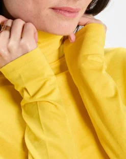 Marc O'Polo T-Shirts|T-Shirt 100% Coton Bio col roulé jaune