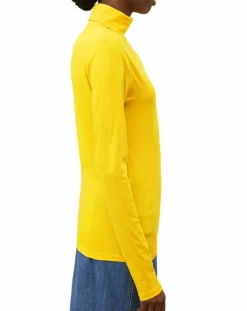 Marc O'Polo T-Shirts|T-Shirt 100% Coton Bio col roulé jaune