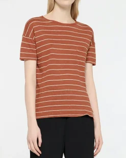 Yerse T-Shirts|T-Shirt 100% Lin Cinthia marron