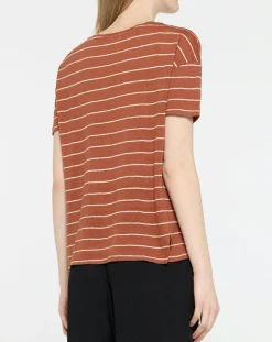 Yerse T-Shirts|T-Shirt 100% Lin Cinthia marron