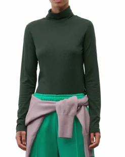 Marc O'Polo T-Shirts|T-Shirt col roulé vert foncé