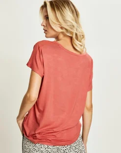 Femilet T-Shirts|T-Shirt col V pêche