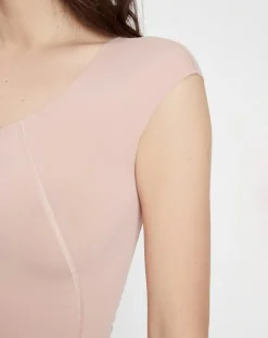 Wolford T-Shirts|T-Shirt Coton Contour rose poudré