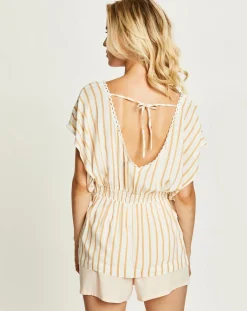 Passionata Lingerie, Nuit|T-Shirt de pyjama Havanna rayé milk/beige