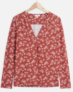 Caroll T-Shirts|T-Shirt Doris à fleurs pêche