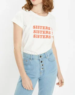 Galeries Lafayette T-Shirts|T-Shirt en Coton Bio Sisters blanc