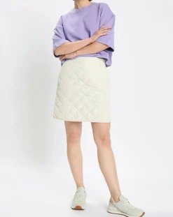 Marc O'Polo T-Shirts|T-Shirt gaufré manches 3/4 Boxy violet clair