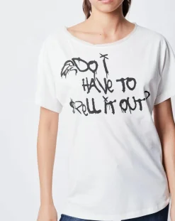 John Galliano T-Shirts|T-Shirt imprimé blanc cassé/noir