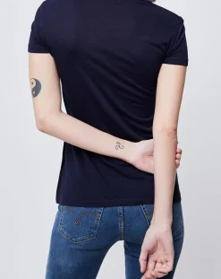 John Galliano T-Shirts|T-Shirt imprimé bleu nuit/blanc/vert