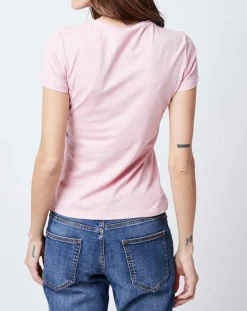 John Galliano T-Shirts|T-Shirt imprimé drapeau rose bonbon