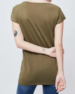 John Galliano T-Shirts|T-Shirt imprimé kaki foncé/rouge