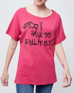 John Galliano T-Shirts|T-Shirt imprimé rose foncé