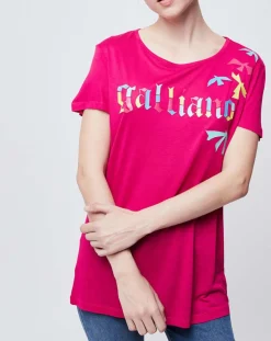 John Galliano T-Shirts|T-Shirt imprimé rose/multicolore