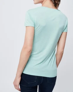 John Galliano T-Shirts|T-Shirt imprimé vert d'eau/vert/blanc