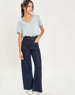 Yerse T-Shirts|T-Shirt Lane gris bleu