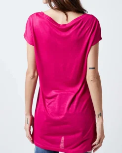 John Galliano T-Shirts|T-Shirt Long imprimé Gazette rose