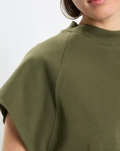 Marc O'Polo T-Shirts|T-Shirt loose Crop kaki