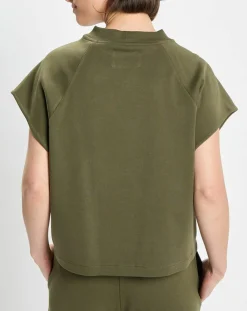 Marc O'Polo T-Shirts|T-Shirt loose Crop kaki