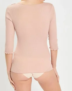 Mare T-Shirts|T-Shirt manches 3/4 col rond rose