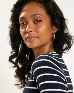 Esprit T-Shirts|T-Shirt Rib bleu marine