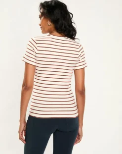 Esprit T-Shirts|T-Shirt Rib écru/marron