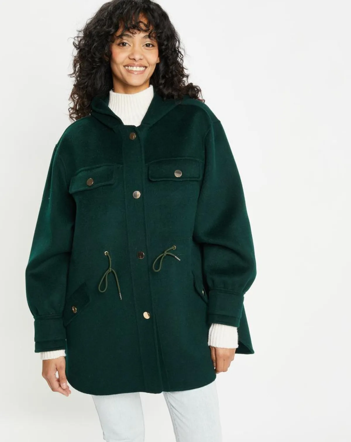 Lou Andrea Vestes, Blousons|Veste 100% Laine Carla vert sapin